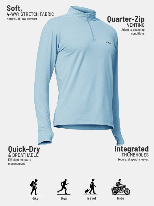 Men’s QZip Flex Tee - Lichen Blue