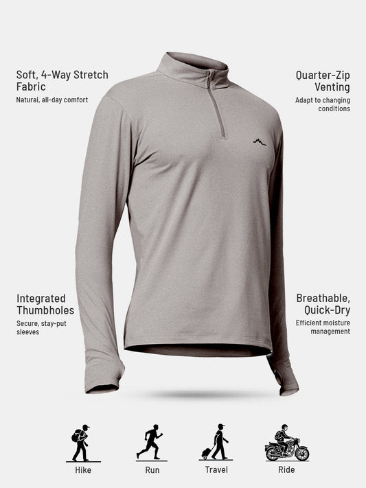Men’s QZip Flex Tee - Lichen Blue Reccy