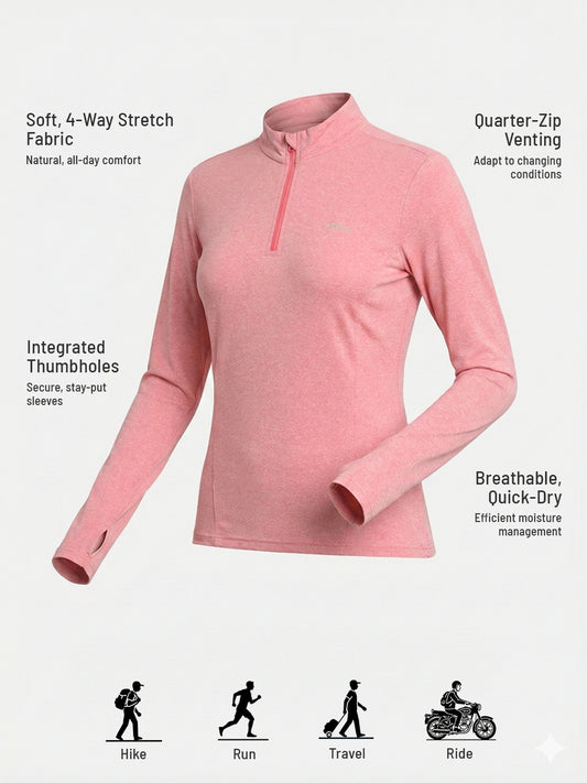 Women’s QZip Flex Tee - Bubblegum