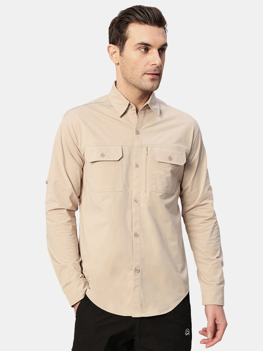 Beige Cargo Shirt for Men