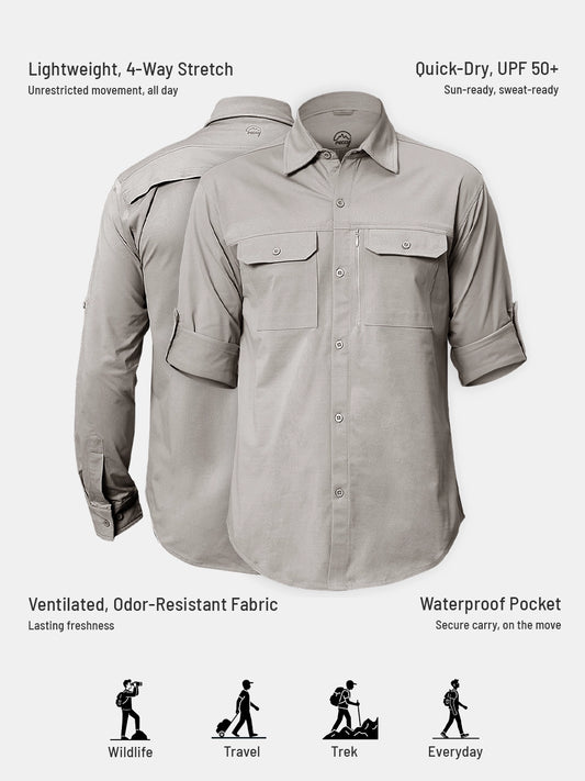 Men's TechFlex Cargo Shirt - Light Gray